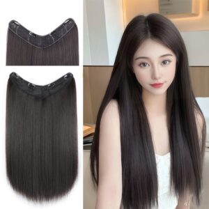 แฮร์พีช แบบแพ ผมตรง 60cm.หนาสุด 180g สีดำเงางาม