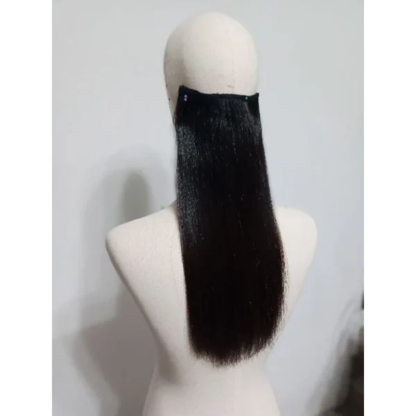 แฮร์พีชผมแท้ สีดำธรรมชาติ ความยาว 40 ซม.สามารถเปลี่ยนทำสีใหม่ได้ เป็นงานเย็บทั้งหมด